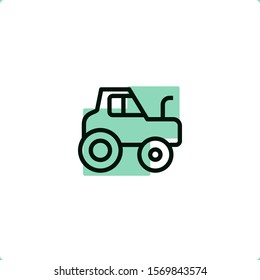 Tractor icon for mobile and web design.