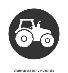 Tractor icon in modern flat style sign