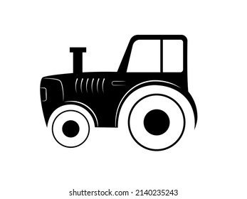 Tractor icon on white background