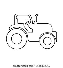tractor icon on a white background, vector illustration