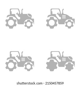 tractor icon on a white background, vector illustration