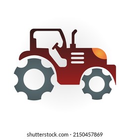 tractor icon on a white background, vector illustration