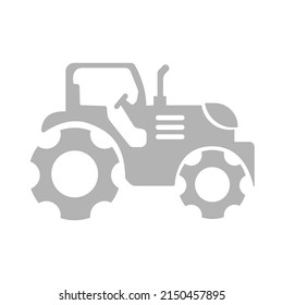 icono del tractor en fondo blanco, ilustración del vector