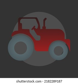 Traktorsymbol auf weißem Hintergrund, Vektorgrafik