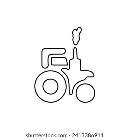 icono del tractor en fondo blanco, ilustración del vector