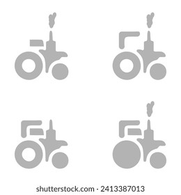icono del tractor en fondo blanco, ilustración del vector