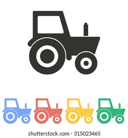 Tractor  icon  on white background. Vector illustration.