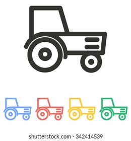 Tractor  icon  on white background. Vector illustration.