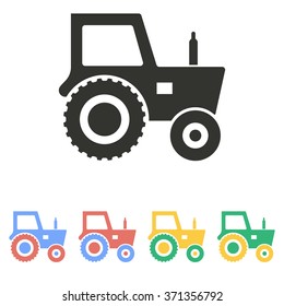 Tractor  icon  on white background. Vector illustration.