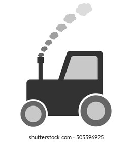 Tractor icon on white background. Vector illustration.
