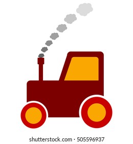 Tractor icon on white background. Vector illustration.