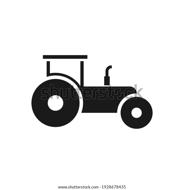 Tractor icon on white background. Agriculture
vehicle sign.