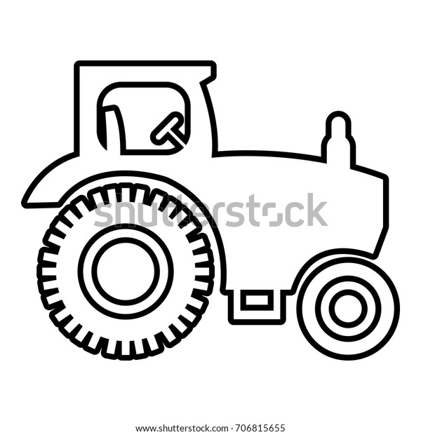 Tractor icon. Outline\
illustration of tractor vector icon for web design isolated on\
white background