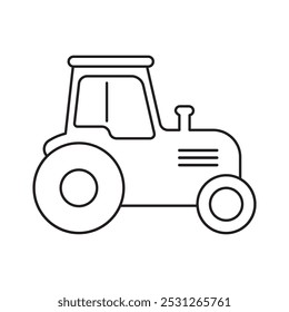 Tractor icono contorno aislado fondo blanco