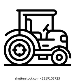 Tractor icon outline vector. Farm machine. Harvest equipment