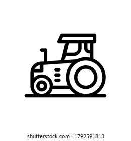 Tractor icon outline vector. isolated on white background