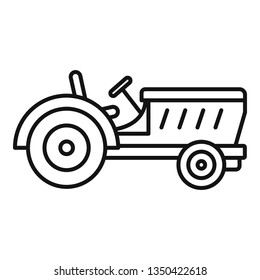 Tractor icon. Outline tractor vector icon for web design isolated on white background