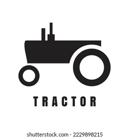 Tractor icon, pictogram, tractor silhouette with side view. icon vectors