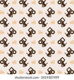 Tractor icon repeating trendy pattern beautiful vector illustration light background