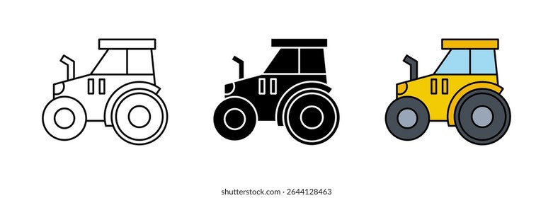 tractor icon set. modern design isolated on white background