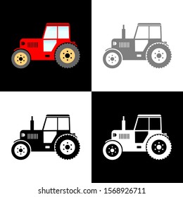 Tractor icon set, vector illustration