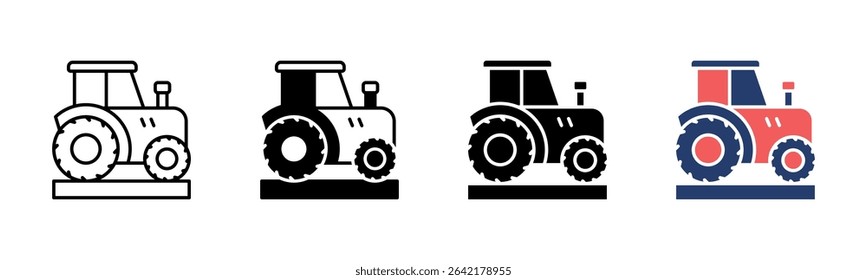 Tractor icon sheet multiple style collection