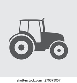 Tractor icon or sign. Transportation flat icon. Vector illustration.