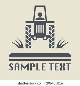 Tractor icon or sign, vector illustration