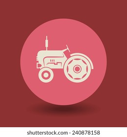 Tractor icon or sign, vector illustration