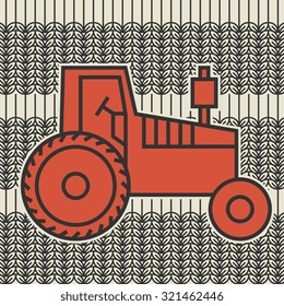 Tractor icon or sign, vector illustration