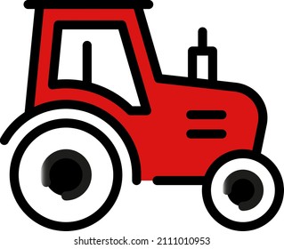 Tractor icon. Simple line element Tractor symbol for templates, web design and infographics.Tractor icon on white background. Agriculture vehicle sign.