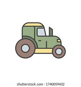 Tractor icon. Simple outline colored vector of amusement icons for ui and ux, website or mobile application