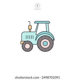 Ilustración vectorial del símbolo del icono del tractor aislada en el fondo blanco