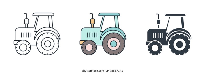 Tractor icon symbol vector illustration isolated on white background