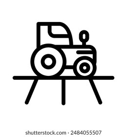 Tractor icon. Tractors and fields. Agriculture icon. Modern farming icon