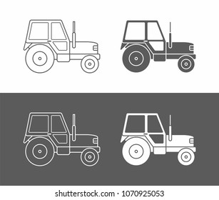 Tractor icon vector
