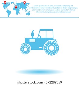 Tractor  icon. Vector design. 