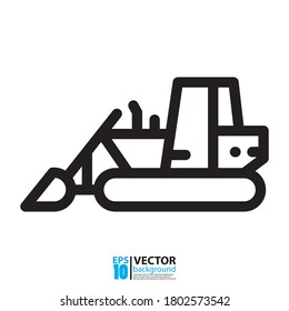 Tractor icon vector design, farm and buildings machines, construction vehicles isolated on white. Eps 10 vector illustration.