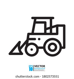 Diseño de vectores de vehículos de tracción, máquinas de granjas y edificios, vehículos de construcción aislados en blanco. Ilustración vectorial Eps 10.