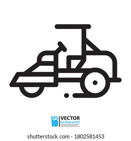 Tractor icon vector design, farm and buildings machines, construction vehicles isolated on white. Eps 10 vector illustration.
