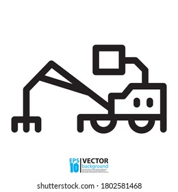 Diseño de vectores de vehículos de tracción, máquinas de granjas y edificios, vehículos de construcción aislados en blanco. Ilustración vectorial Eps 10.