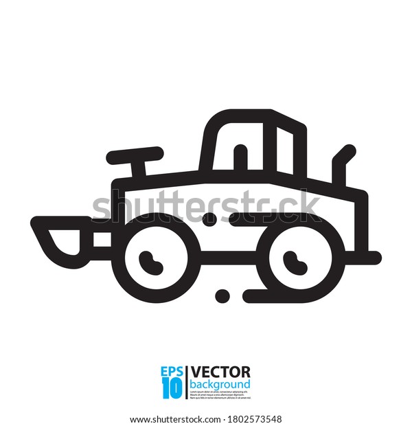 Tractor icon vector design, farm and
buildings machines, construction vehicles isolated on white. Eps 10
vector illustration.