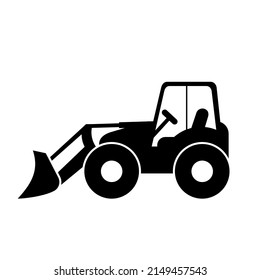 Tractor icon vector. excavator illustration sign. construction symbol or logo.