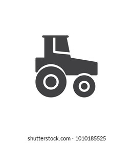 Tractor icon vector, filled flat sign, solid pictogram isolated on white. Symbol, logo illustration.