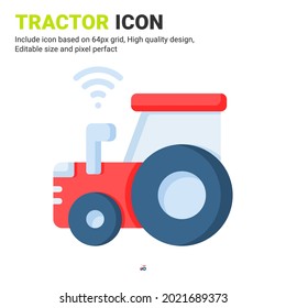 Tractor Icon Vector Flat Color Style Stock Vector (Royalty Free ...