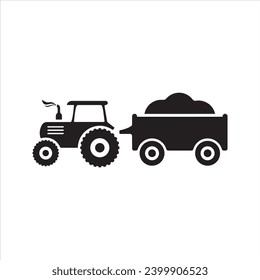 Tractor icon. Vector and glyph