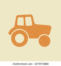 Tractor Icon. Vector Illustration in grunge style