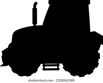 Tractor icon vector illustration. Tractor silhouette for icon, symbol and sign. Tractor vehicle icon for design about farm, countryside, garden, barn, agriculture and field