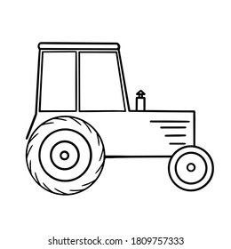 ilustración del vector de icono del tractor, transporte para la granja