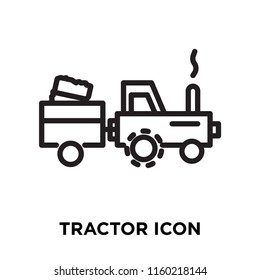 Tractor icon vector isolated on white background, Tractor transparent sign , linear symbol and stroke design elements in outline style